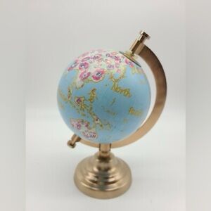 Threshold Decorative Globe on Copper Stand Painted with Flowers 7 1/2 “ Tall